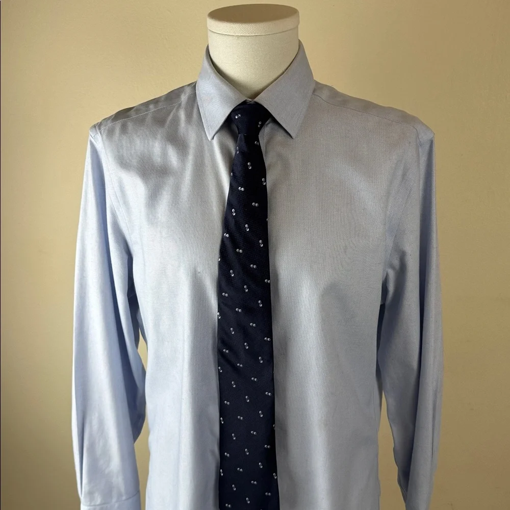 Brooks Brothers Navy Necktie with Design 100% Silk Tie with Balls